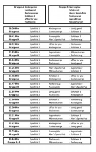 Spielplan AH-Dorfmeisterschaft